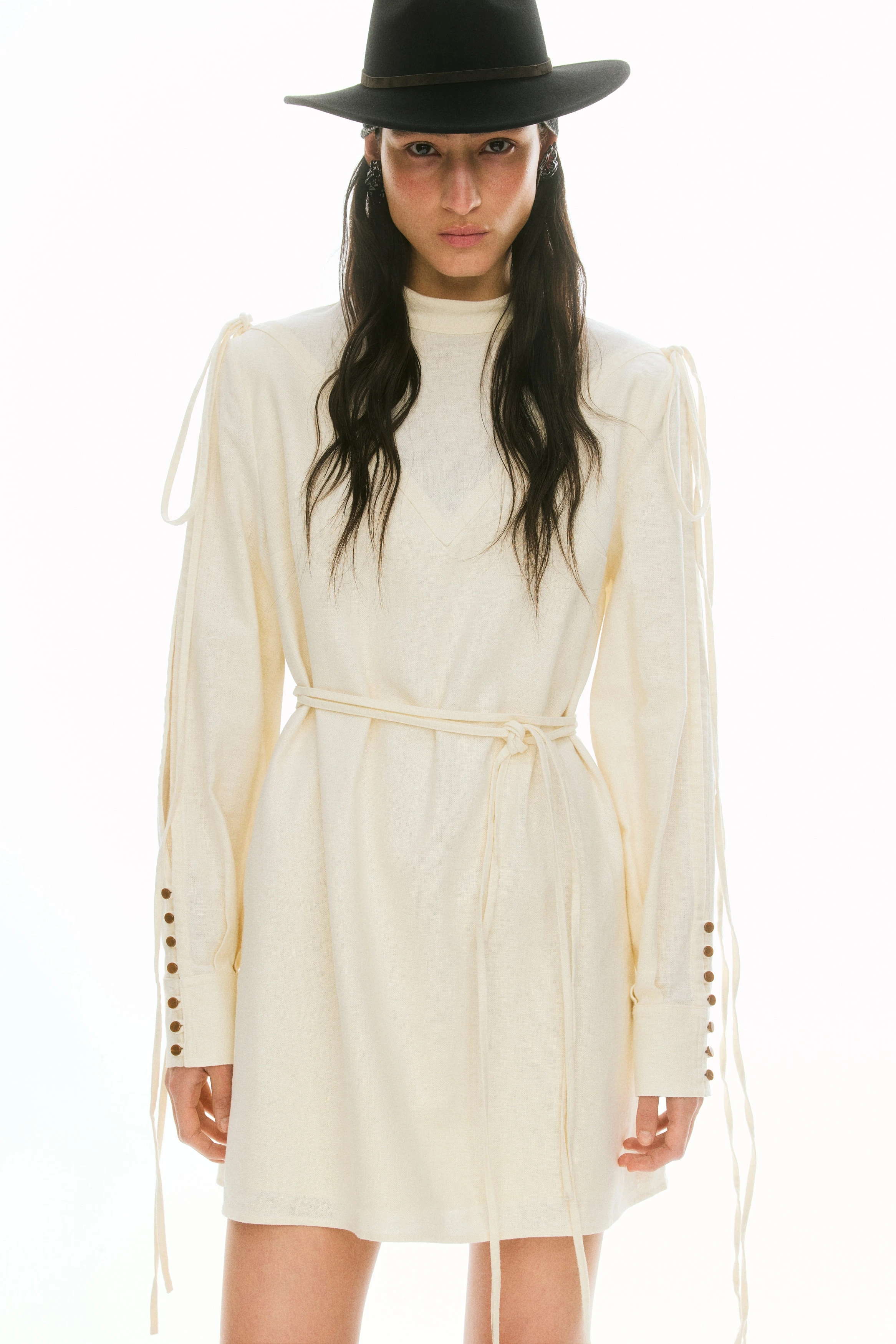 Linen-Blend Dress - AI generated result